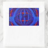 Bleu foncé Orb rectangle autocollant (Sac)