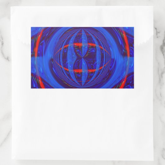 Bleu foncé Orb rectangle autocollant (Sac)