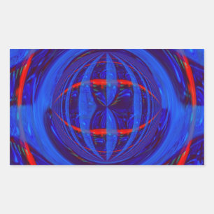 Bleu foncé Orb rectangle autocollant