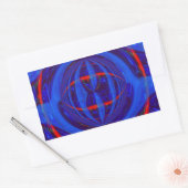 Bleu foncé Orb rectangle autocollant (Enveloppe)