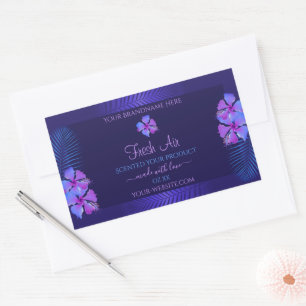 Bleu foncé Produit Étiquettes Fleurs violettes exo