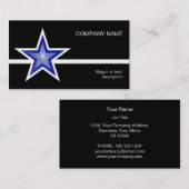 Bleu foncé Star ligne blanche carte de visite noir (Devant / Derrière)