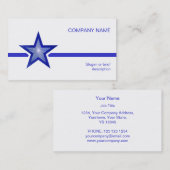 Bleu foncé Star ligne bleue carte de visite blanc (Devant / Derrière)