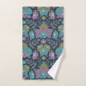 Bleu foncé, vert et violet (Serviette à main)