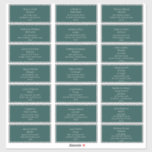 Bleu foncé Vert Mariage Étiquettes de adresse invi<br><div class="desc">Ces étiquettes de adresse d'hôtes mariage bleu-vert foncé sont parfaits pour votre mariage moderne minimaliste classique neutre bleu-vert foncé. Le design est composé d'une police contemporaine minimale de base et d'une calligraphie de script élégant et délicat. Il est sûr de compléter votre pastel conte de fées automne, été, printemps ou...</div>