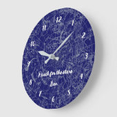 Bleu foncé vintage Timbre Grande horloge (Angle)