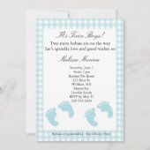 Bleu Footprints Twins Sprinkle Shower Invitation (Devant)