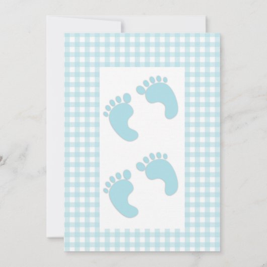 Bleu Footprints Twins Sprinkle Shower Invitation (Dos)