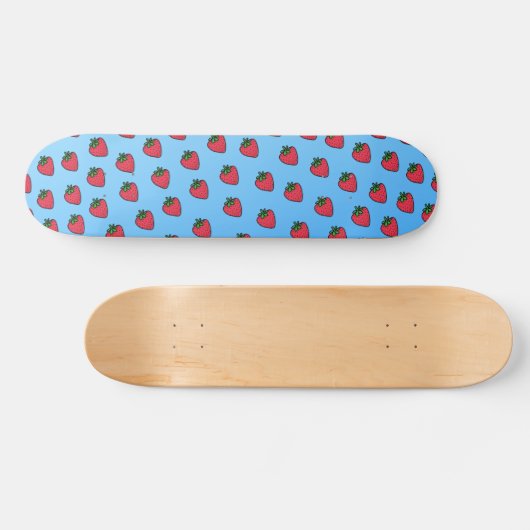 Bleu fraise Vaporwave Designer Skateboard Deck (Horz)