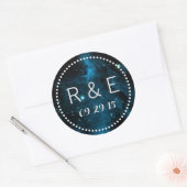 Bleu Galaxy Mariage Favoriser Stickers (Enveloppe)