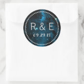 Bleu Galaxy Mariage Favoriser Stickers (Sac)