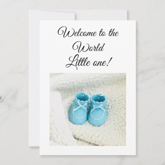 Bleu garçon pieds tannés baby shower invitation (Devant)