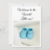 Bleu garçon pieds tannés baby shower invitation (Dos)
