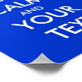 Bleu garder le calme et porter des affiches (Coin)