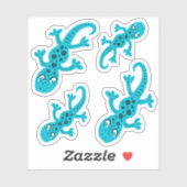 Bleu Gecko Lizard Dessin Sticker pour enfants (Feuille)
