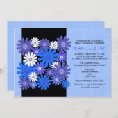 Bleu Gerber Daisy Invitation nuptiale douche (Devant / Derrière)