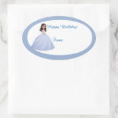 Bleu Girl Cadeau Anniversaire Balise Stickers (Sac)