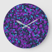 Bleu glacé et violet briser Grande horloge (Recto)