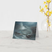 Bleu glacier - carte de note (Fleur jaune)