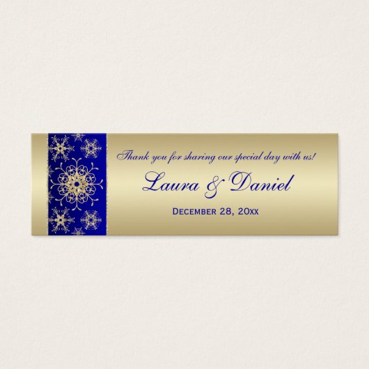Bleu, Glitterie Or Flammes de neige Faveur de mari (Devant)