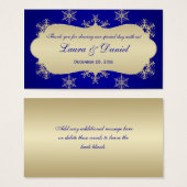 Bleu, Glitterie Or Flammes de neige Mariage Favor  (Devant & derrière)