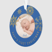 Bleu Gold Babys premier cadeau de Noël (devant)