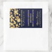 Bleu Gold Champagne Bubbles Anniversaire Étiquette (Sac)
