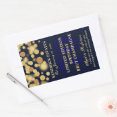 Bleu Gold Champagne Bubbles Anniversaire Étiquette (Enveloppe)