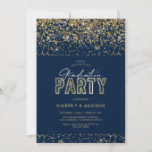 Bleu Gold Double Graduation Party Invitation (Dos)