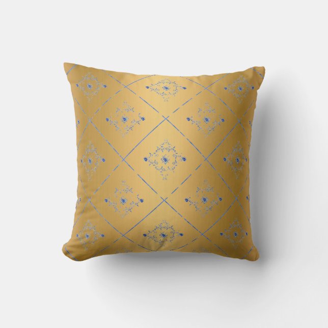 Bleu Gold Elegant Style Doubleside coussin (Recto)