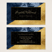 Bleu Gold Event Planner Color Block Cartes de visi (Devant & derrière)