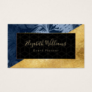 Bleu Gold Event Planner Color Block Cartes de visi