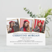 Bleu Gold Faire-part de diplôme de la photo (Debout devant)