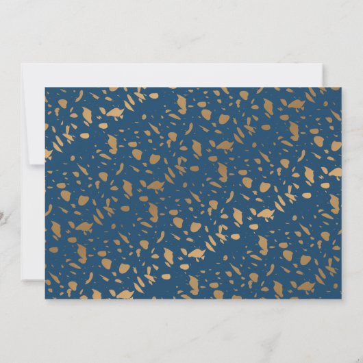 Bleu Gold Faire-part de diplôme de la photo (Dos)