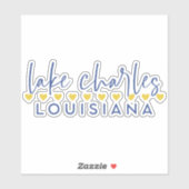 Bleu & Gold Lake Charles, Louisiane Sticker Vinyl (Feuille)
