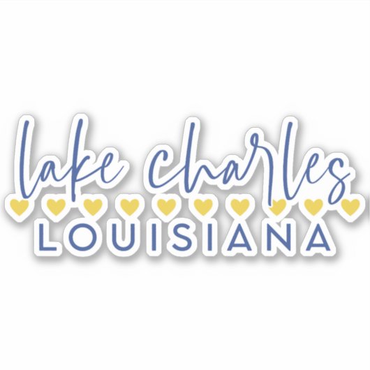 Bleu & Gold Lake Charles, Louisiane Sticker Vinyl (Devant)