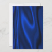 Bleu Gold Satin Faire-part de graduation photo (Dos)