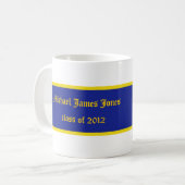 Bleu & Gold School Graduation Photo Collage Mugs (Devant gauche)