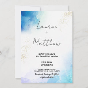 Bleu Golden Wedding Invitations
