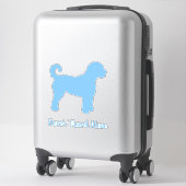 Bleu Goldendoodle chien autocollant, Sticker en vi (Sur valise)