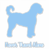 Bleu Goldendoodle chien autocollant, Sticker en vi (Devant)