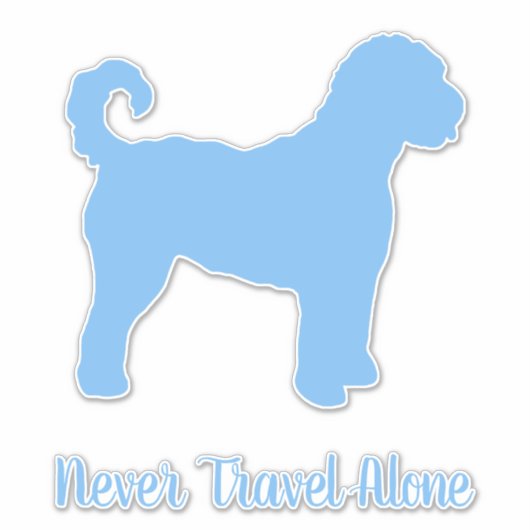 Bleu Goldendoodle chien autocollant, Sticker en vi (Devant)