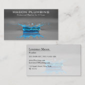 Bleu goutte d'eau - Plomberie - Carte de visite (Devant / Derrière)