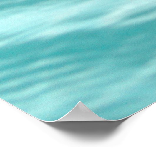 Bleu gouttes d'eau vagues Poster (Coin)