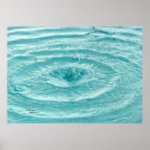 Bleu gouttes d'eau vagues Poster (Devant)