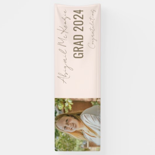 Bleu Grad Photo Gold Texte Bannière (Vertical)