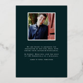 Bleu Graduate Foil Graduation Faire-part photo (Verso)