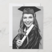 Bleu Graduation Grad Casquette Party Invitation (Dos)