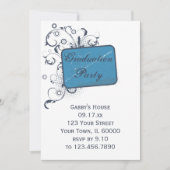 Bleu Graduation Party Invitation (Devant)