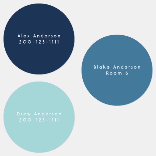 Bleu Grand adhésif imperméable Étiquettes de l'enf (Groupe)